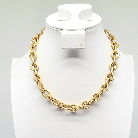 Versace Diamond Swarovski Crystal Medusa Head Rolo Link Statement Necklace - Picture 8 of 11